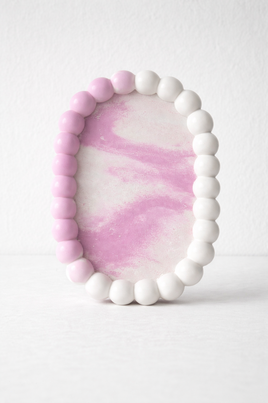 Sieraden bubble plate Wit/Roze💗