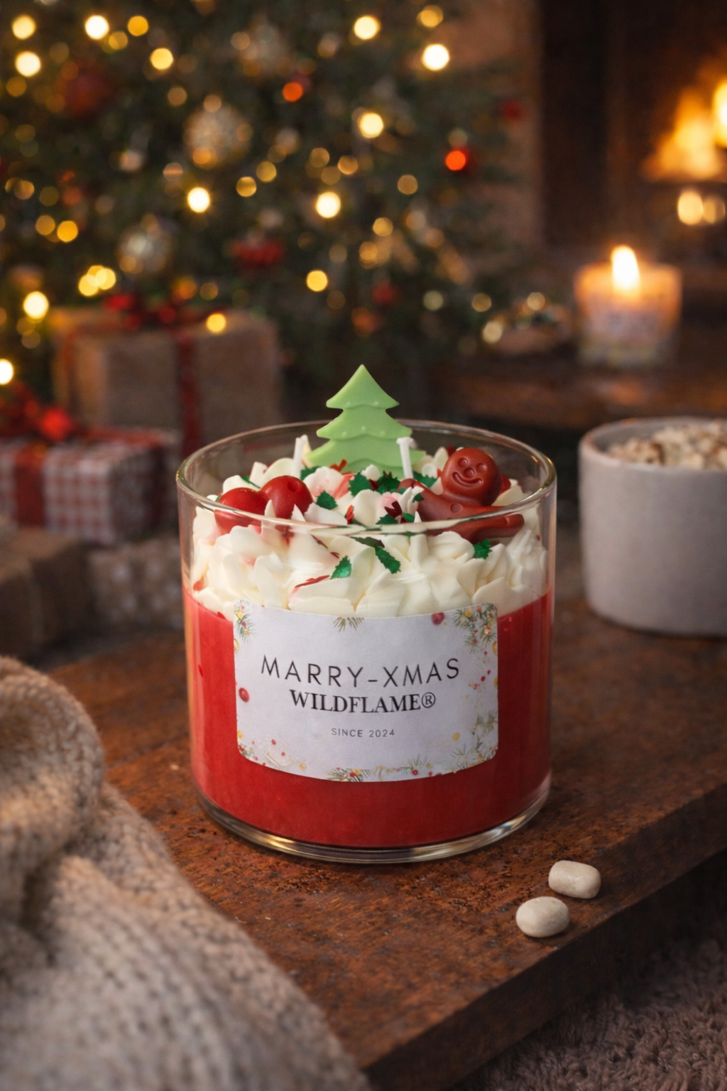 Marry X-Mas Kerst geurkaars | Rood