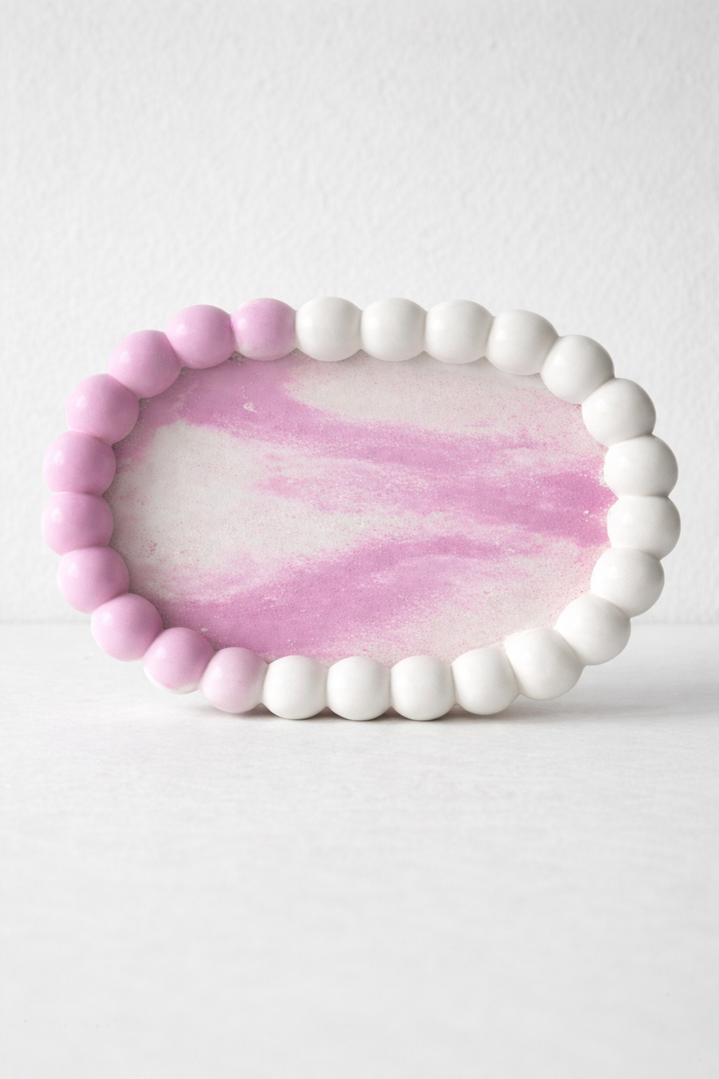 Sieraden bubble plate Wit/Roze💗